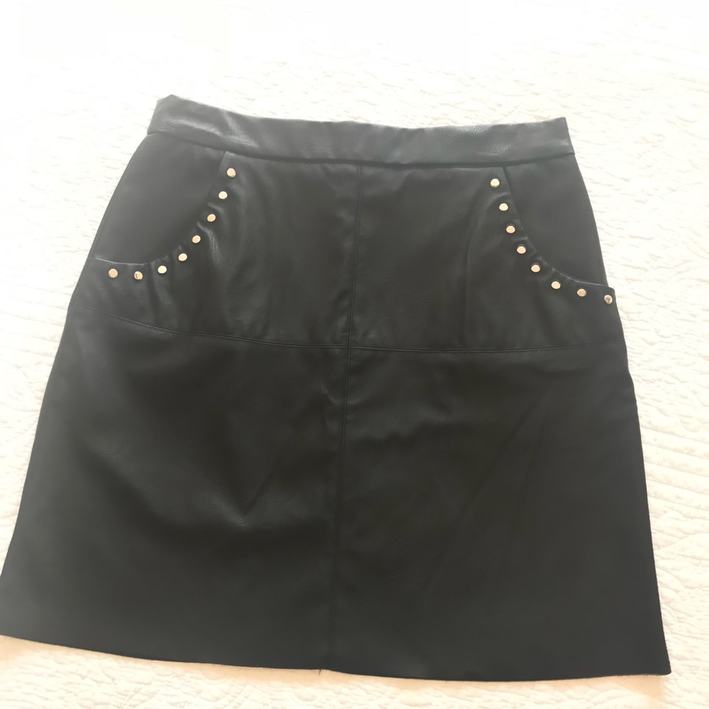 Zara studded faux leather skirt